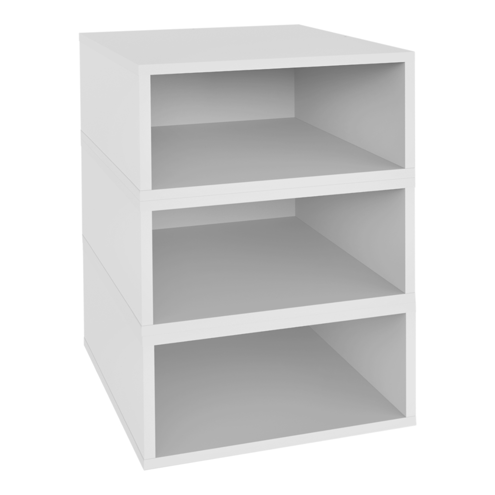 Regency Niche Cubo Half Size Stackable Storage Cubes — 3-Pack, Snow White, Model# NCBO73PKSN
